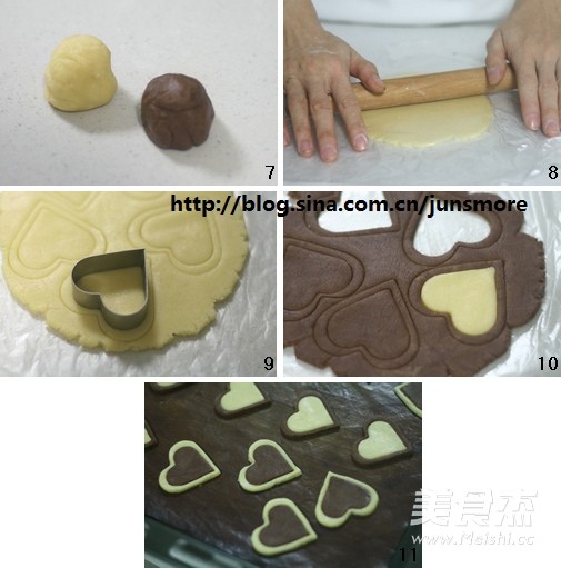 Two-color Heart-shaped Biscuits recipe