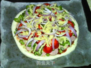 Ham, Bacon and Vegetable Pizza (refrigerated Dough) recipe