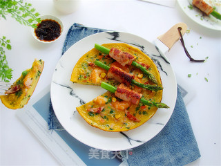 Shrimp and Leek Thick Omelet recipe