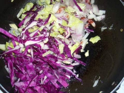 Two-color Cabbage and Preserved Fried Rice recipe