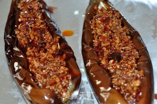 #aca Fourth Session Baking Contest# Making Erotic Roasted Eggplant with Garlic and Minced Pork recipe