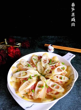 Steamed Bacon with Spring Bamboo Shoots recipe