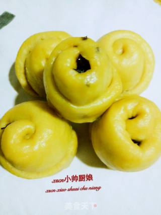 【hebei】yellow Rose Steamed Buns ~ Donkey-hide Jujube, Pumpkin, Corn, Candied and Rose Steamed Buns recipe