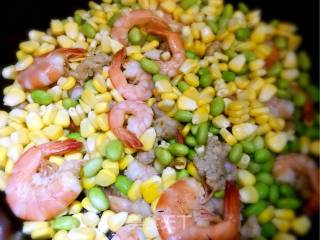 Fried Shrimp with Edamame and Corn recipe