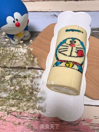 Fluff Marshmallow: Doraemon Painted Cake Roll recipe