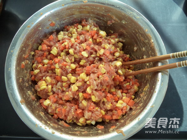 Corn Carrot Pork Dumplings recipe