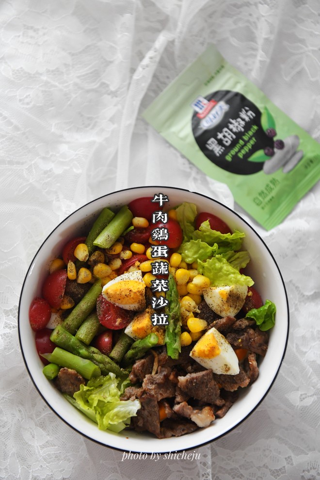 Light Food Series--beef, Egg, Vegetable Salad recipe