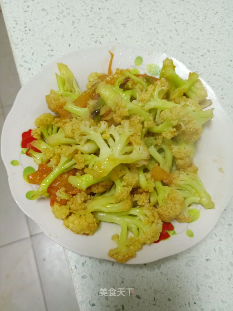 Stir-fried Cauliflower with Tomato recipe