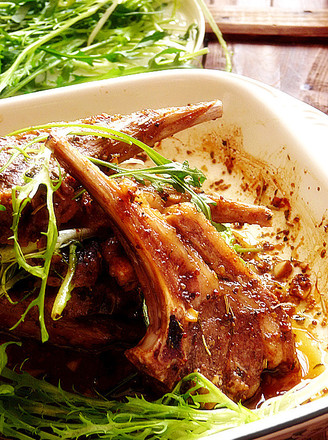 Grilled Lamb Chops with Mustard Herbs