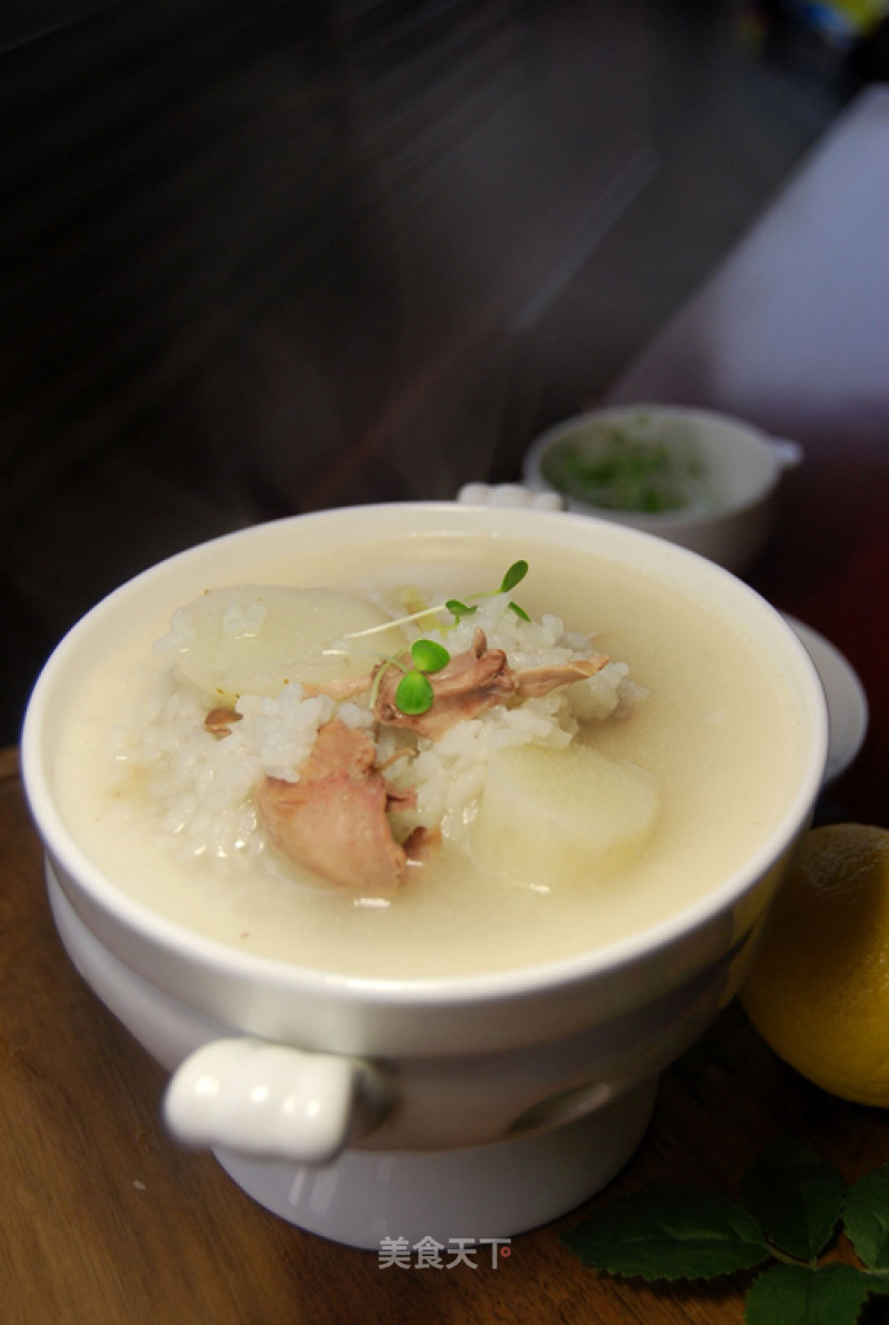 Food Also Talks about "mandarin Duck With"——【duck Meat and Yam Porridge】 recipe