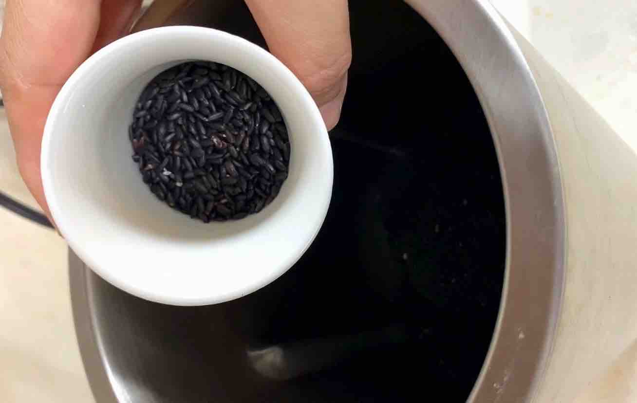 Black Rice, Black Beans, Black Sesame Paste recipe