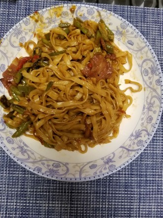 Braised Noodles with Bacon recipe