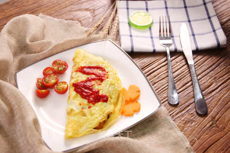 Popular Snack Omelet Rice Noodles recipe