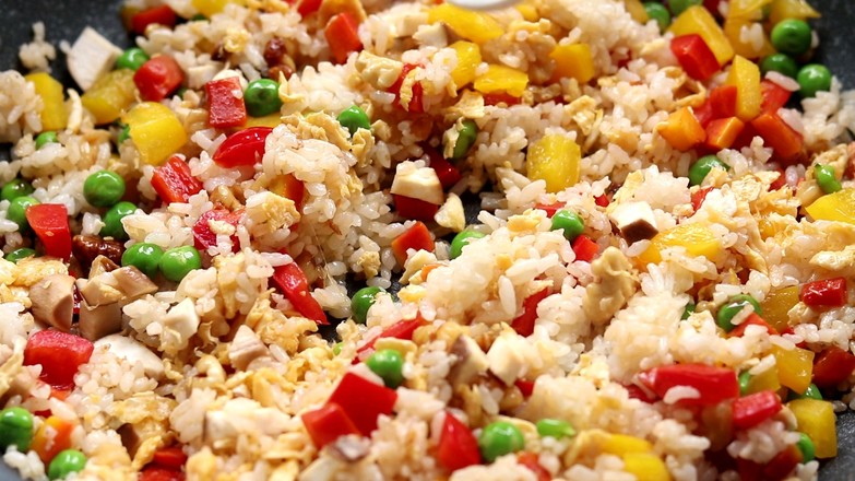 Fried Rice with Walnuts, Vegetables and Eggs recipe