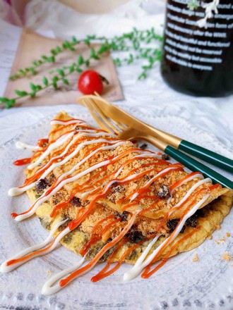 Very Fragrant and Tender Meat Floss Seaweed Omelette recipe