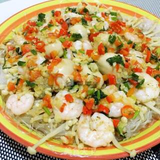 Steamed Vermicelli with Garlic Shrimp and Oyster recipe
