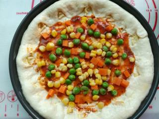 Pea Corn Ham Pizza recipe