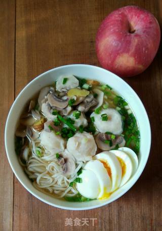 Fish Ball Mushroom Bowl Noodle recipe