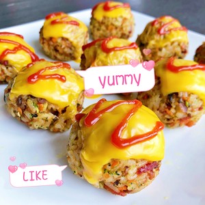[colorful Rice Balls] There are Rice, Vegetables, Meat, Milk, and Seafood🥰 recipe