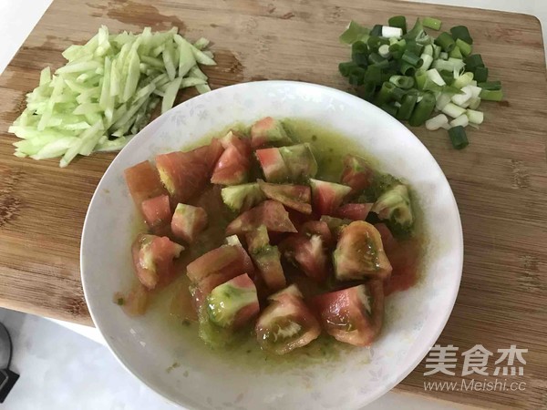 Marinated Noodles with Tomato and Egg Sauce recipe