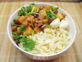 Potato and Eggplant Noodles recipe