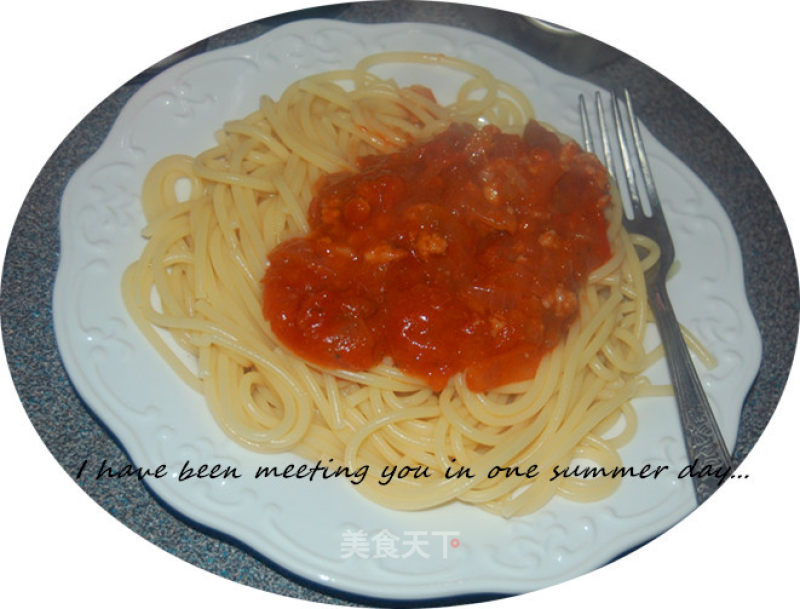 Spaghetti with Tomato Minced Meat recipe