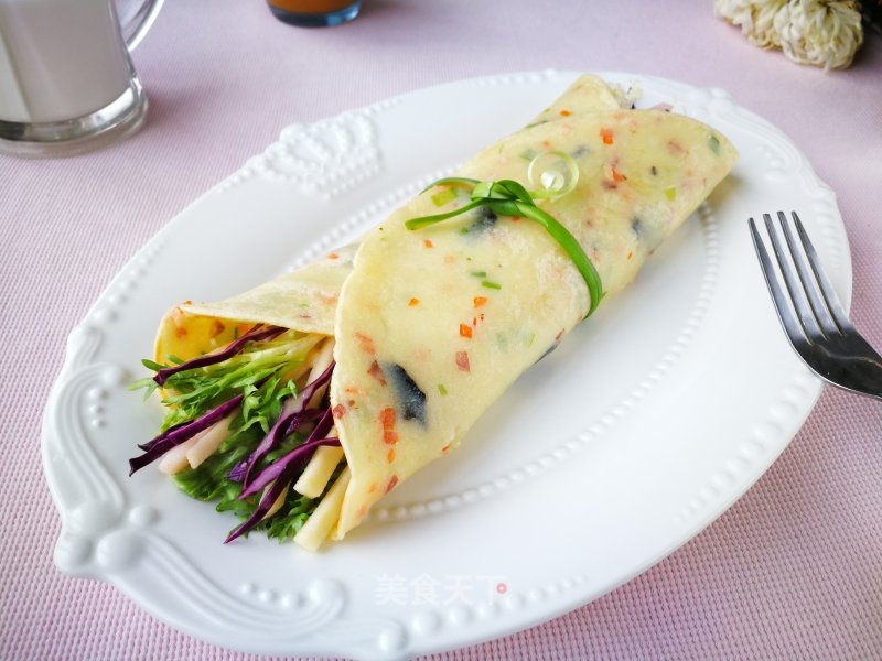 [yantai] Sea Cucumber Omelet Salad Roll