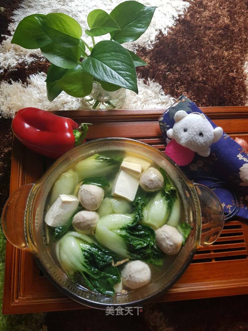 Green Vegetable Tofu Meatball Soup recipe