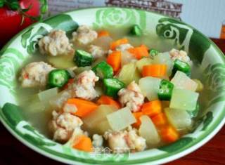 Boiled Shrimp Meatballs in Vegetable Soup recipe