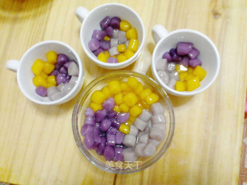 Pumpkin Purple Sweet Potato Taro Balls recipe
