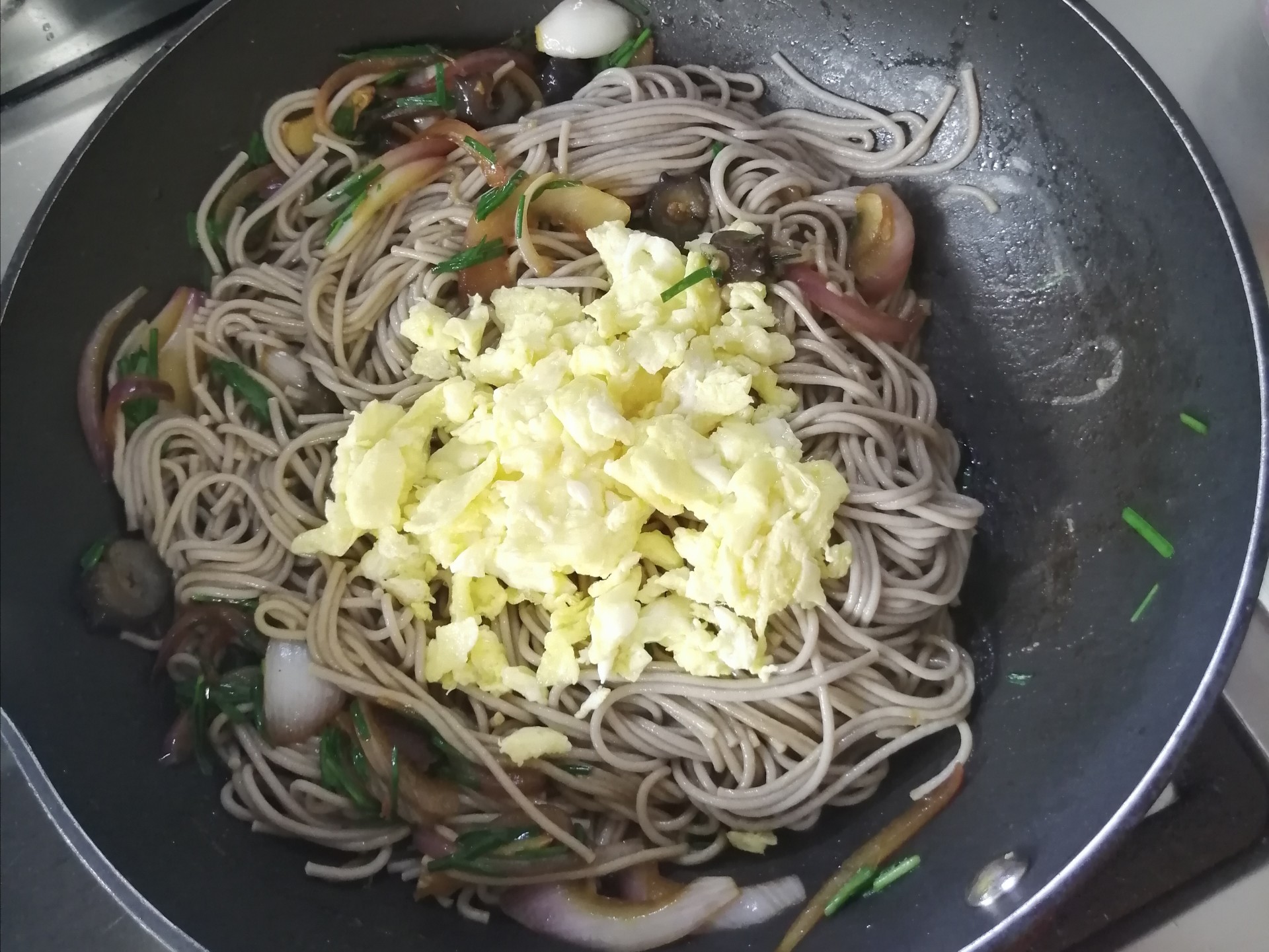 Fried Noodles with Sea Cucumber Just Soaked in Cold Water and Served with Side Dishes recipe