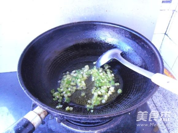 Fried Rice with Spinach Stalks recipe