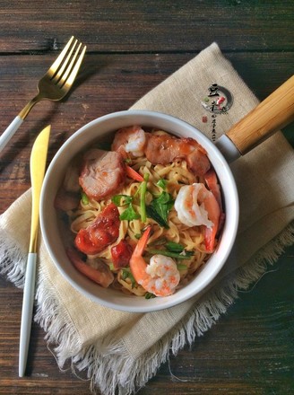 Shrimp Char Siew Noodles