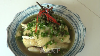 White Sliced Chicken with Green Onion and Pepper recipe