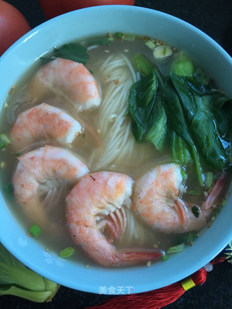 Shrimp Noodles with Green Vegetables