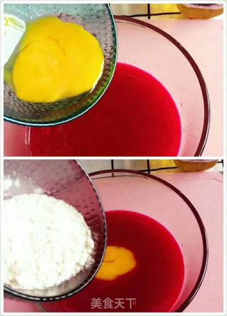 Dragon Fruit Egg Yolk Cake recipe