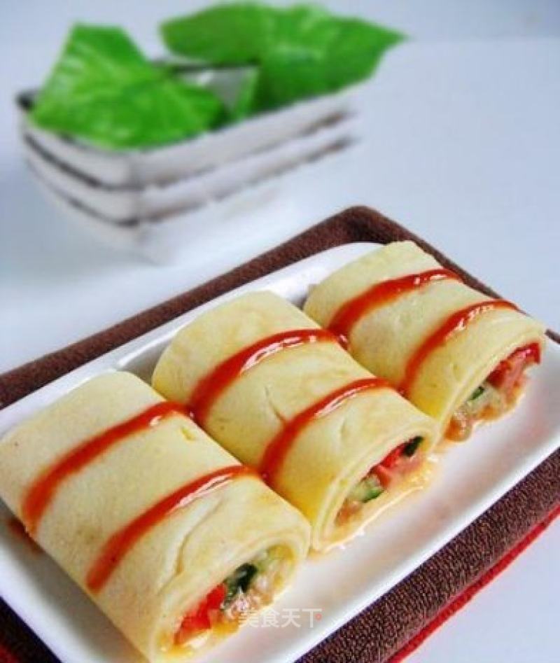 Egg and Floss Vegetable Roll recipe