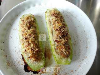 #aca烤明星大赛# Roasted Zucchini Stuffed with Meat recipe