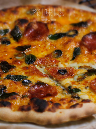 Salami Thin Bottom Pizza recipe