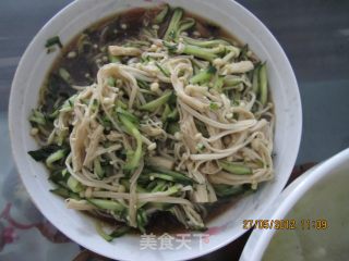 Cucumber with Enoki Mushroom recipe