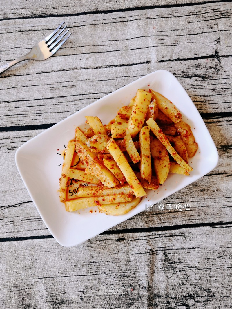 Spicy Dry Stir-fried Potato Chips recipe