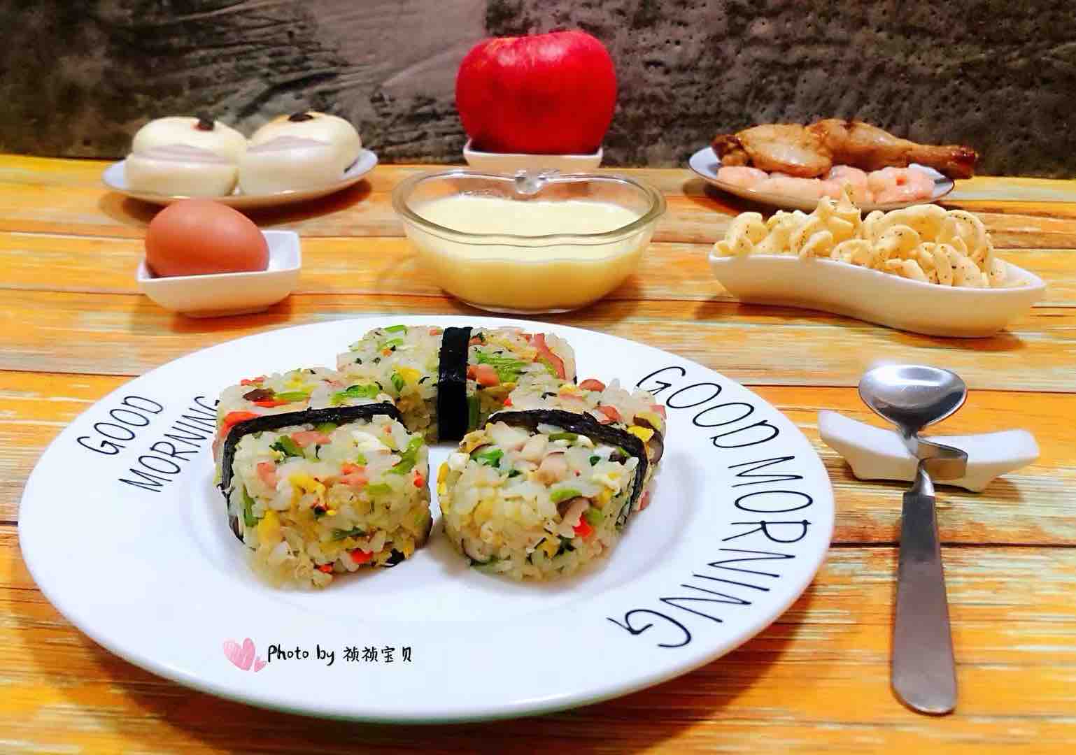 Mushroom Sausage Chrysanthemum Egg Rice Fort recipe