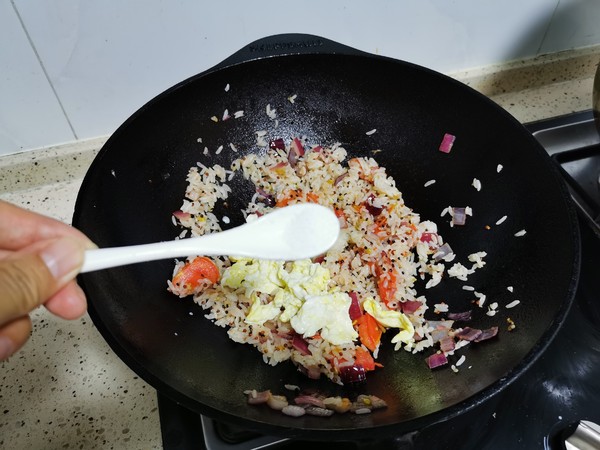 Three Color Quinoa Egg Fried Rice recipe