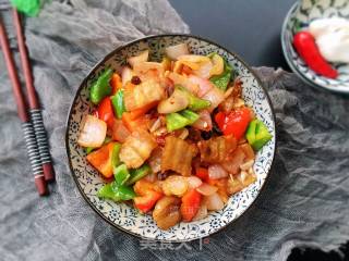 Three-color Twice-cooked Pork recipe