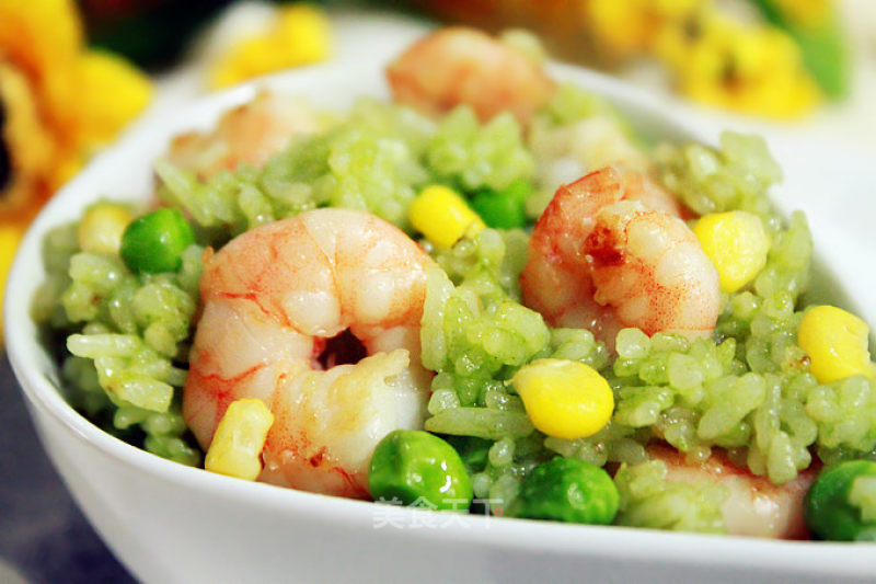 Fried Rice with Shrimp and Jade recipe