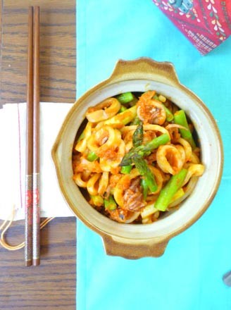 Fried Udon Noodles with Seafood