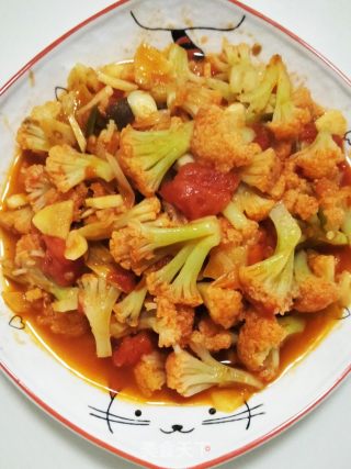 Stir-fried Cauliflower with Tomatoes recipe