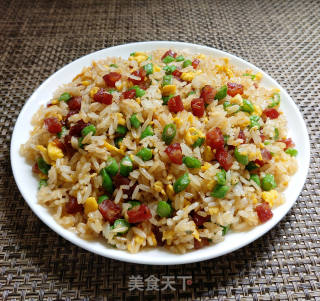 Fried Rice with Beans, Sausage and Egg recipe