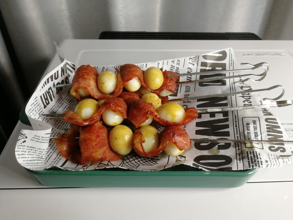 Baked Quail Egg Bacon Wraps recipe