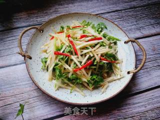 Coriander Mixed with Shredded White Radish recipe